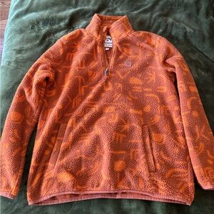 Billabong Men's Orange Zip-Up Sweater